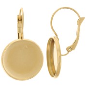 Dormeuses 30 mm pour cabochon 16 mm - Acier inoxydable 304L Doré x2|raw }}