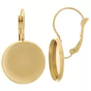 Dormeuses 30 mm pour cabochon 16 mm - Acier inoxydable 304L Doré x2