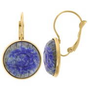 Dormeuses 30 mm pour cabochon 16 mm - Acier inoxydable 304L Doré x2