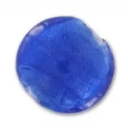 Perle bombée feuille d'argent 20 mm Sapphire x1