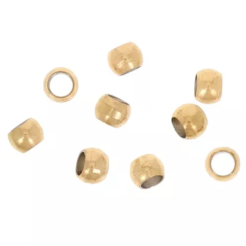 Perles rondes à écraser 2 mm - Acier inoxydable 316 Doré x100