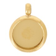 Serti pendentif pour cabochon fond plat 6 mm - Acier inoxydable 304L Doré x1