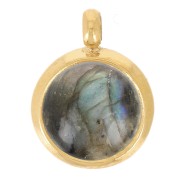 Serti pendentif pour cabochon fond plat 6 mm - Acier inoxydable 304L Doré x1