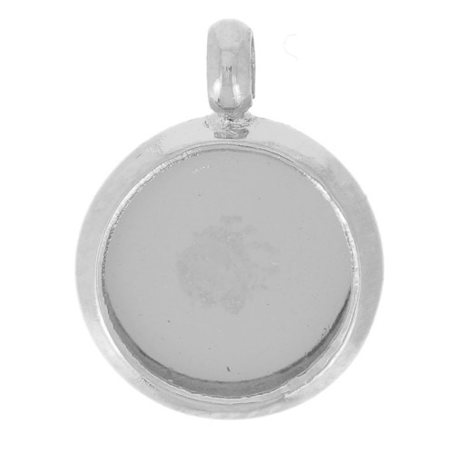 Serti pendentif pour cabochon fond plat 6 mm - Acier inoxydable 304L x1