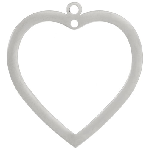 Pendentif coeur évidé chandelier 32x30 mm - Acier inoxydable 316L x1