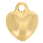 Breloque coeur bombé 12x10 mm - Acier inoxydable 304 Doré x1