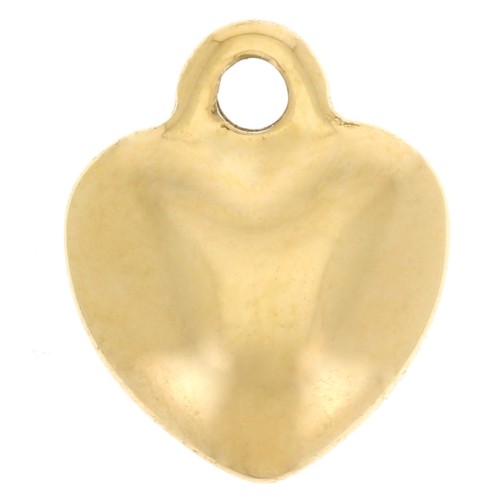 Breloque coeur bombé 12x10 mm - Acier inoxydable 304 Doré x1