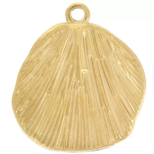 Pendentif rond irrégulier texturé 16 mm - Acier inoxydable 304L Doré x1