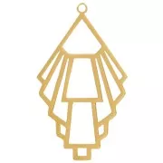 Pendentif géométrique design - 39x23 mm - Acier inoxydable 316L Doré x1