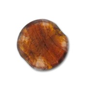 Perle bombée feuille d'argent 20 mm Rose/Topaz x1|raw }}