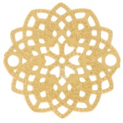 Intercalaire rosace fleur ajouré texturé 13 mm - Acier inoxydable 316L Doré x1