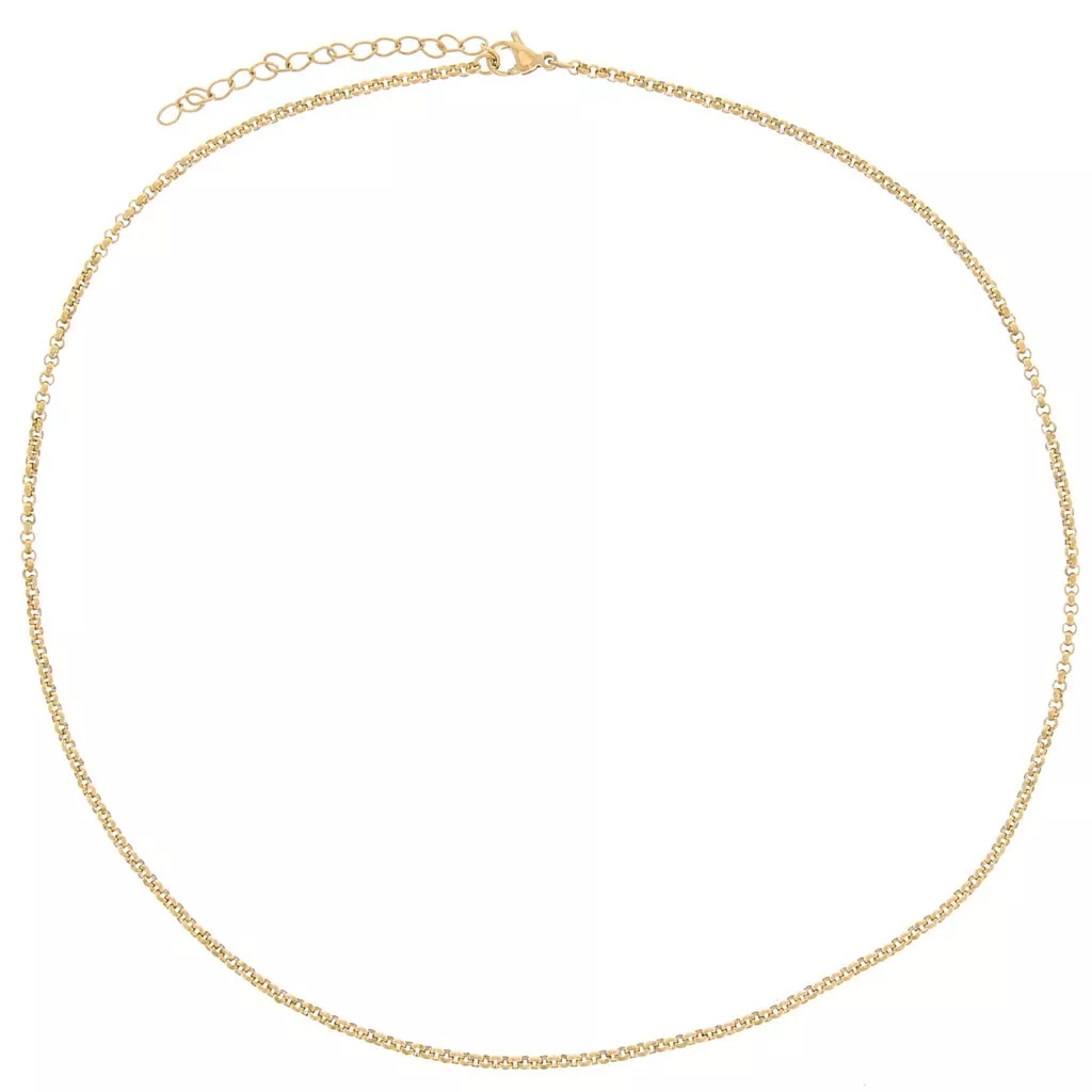 Collier Ras Du Cou En Acier Inoxydable Doré, Chaîne Maille, Réglable - Neuf Sans Emballage