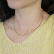 Tour de cou maille Jaseron 2.1 mm - Acier inoxydable 304L Doré x46cm