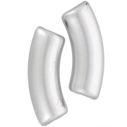 Perles tube incurvé 35x11 mm en acrylique opaque - Argenté mat x6