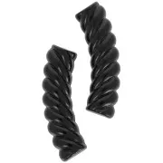 Perles tube incurvé torsadé 32x8 mm en acrylique opaque - Noir x6