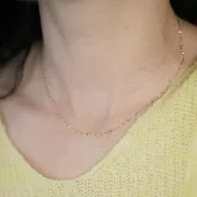 Tour de cou maille Fantaisie 1.4 mm - Acier inoxydable 304L Doré x46cm