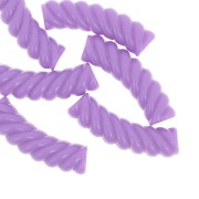 Perles tube incurvé torsadé 32x8 mm en acrylique opaque - Violet x6