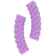 Perles tube incurvé torsadé 32x8 mm en acrylique opaque - Violet x6