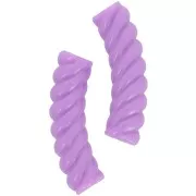Perles tube incurvé torsadé 32x8 mm en acrylique opaque - Violet x6