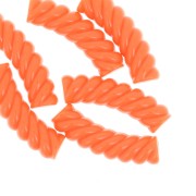 Perles tube incurvé torsadé 32x8 mm en acrylique opaque - Orange fluo x6
