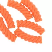 Perles tube incurvé torsadé 32x8 mm en acrylique opaque - Orange fluo x6