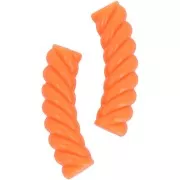 Perles tube incurvé torsadé 32x8 mm en acrylique opaque - Orange fluo x6