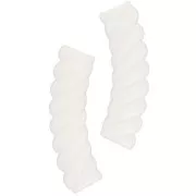 Perles tube incurvé torsadé 32x8 mm en acrylique opaque - Ivoire x6