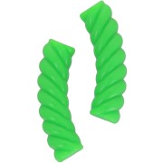 Perles tube incurvé torsadé 32x8 mm en acrylique opaque - Vert Fluo x6