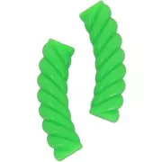 Perles tube incurvé torsadé 32x8 mm en acrylique opaque - Vert Fluo x6