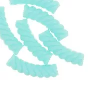 Perles tube incurvé torsadé 32x8 mm en acrylique opaque - Vert turquoise x6