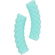Perles tube incurvé torsadé 32x8 mm en acrylique opaque - Vert turquoise x6
