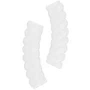 Perles tube incurvé torsadé 32x8 mm en acrylique opaque - Blanc x6