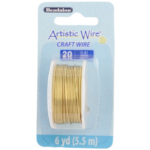 Fil de laiton Artistic Wire 0.81 mm brut traité anti-ternissement x5.5m