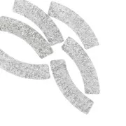 Argenté - Perles tube incurvé en acrylique transparente 32x8 mm - Pailleté argenté x6 Perles tube incurvé en acrylique transparente 32x8 mm - Pailleté argenté x6