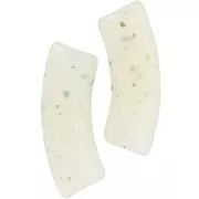 Perles tube incurvé 35x11 mm en acrylique translucide - Vert clair Pailleté x6