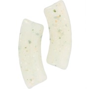 Perles tube incurvé en acrylique translucide 35x11mm Vert clair Pailleté x6