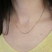 Tour de cou maille Gourmette fantaisie 1.95 mm - Acier inoxydable 304L Doré x46cm