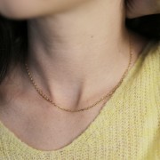 10 tours de cou maille Forçat 2 mm - Acier inoxydable 304L Doré x46cm