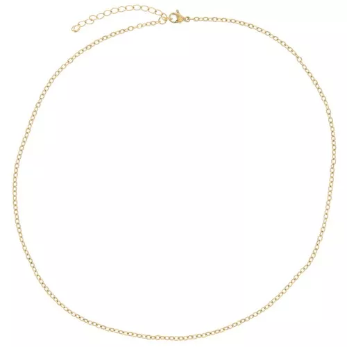 10 tours de cou maille Forçat limée 2.1 mm - Acier inoxydable 304L Doré x46cm