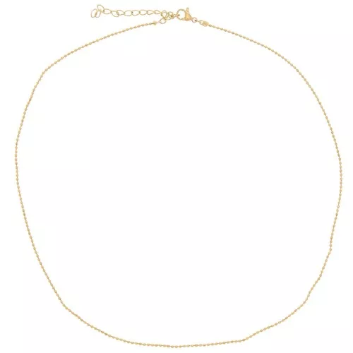 10 tours de cou maille Boule 1.2 mm - Acier inoxydable 304L Doré x46cm