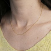 10 tours de cou maille Boule 1.2 mm - Acier inoxydable 304L Doré x46cm