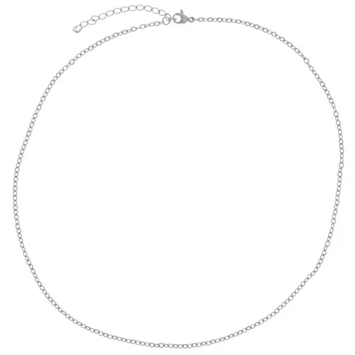 10 tours de cou maille Forçat limée 2.1 mm - Acier inoxydable 304L x46cm
