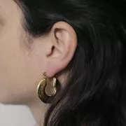 Créoles ronde 30.5 mm - Acier inoxydable 316L Doré x2