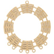 Pendentifs chandelier rond évidé 31mm - 7 anneaux fermés - Acier inox 304L Doré x2