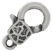 Fermoir mousqueton décoré 15 mm argenté vieilli x1