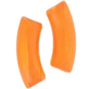 Perles tube incurvé 35x11 mm en acrylique transparente - Marbré Orange x6