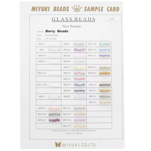 Nuancier Miyuki - Berry Beads - Sample Card (n°879)