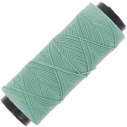 Fil plat en polyester ciré Slam Cord pour micro macramé 0.8 mm Vert mousse x100m