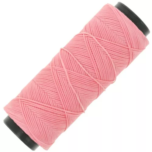 Fil plat en polyester ciré Slam Cord pour micro macramé 0.8 mm - Rose x100m