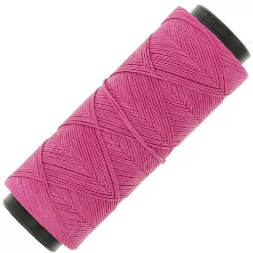 Fil plat en polyester ciré Slam Cord pour micro macramé 0.8 mm - Fuchsia x100m